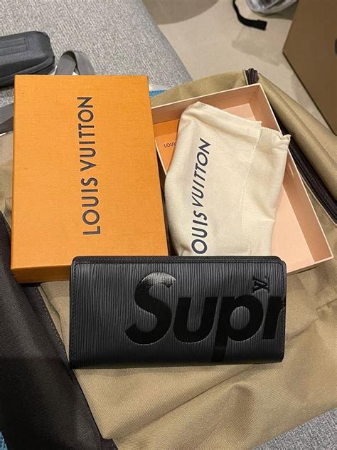 supreme x louis vuitton wallet|Louis Vuitton x Supreme Brazza Wallet Epi Black .